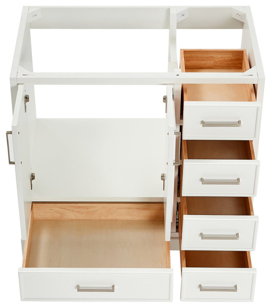 Ariel Stafford 36" Single Left Offset Sink Bathroom Vanity Base, White