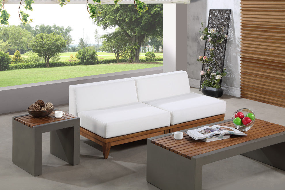 Rio Water Resistant Fabric  Patio 2-Piece Modular Sofa, Off White