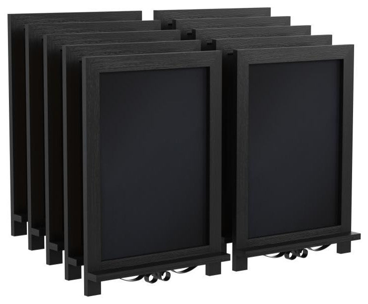 Canterbury Tabletop Magnetic Chalkboards, Set of 10, Black, 12" X 17"