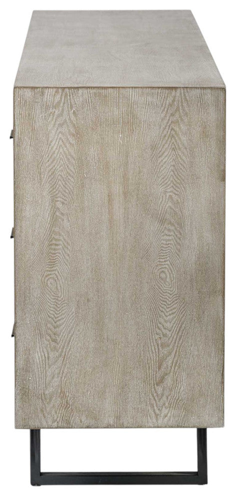 70" Light Brown Solid Wood Nine Drawer Sideboard