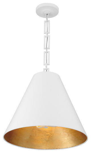 Alston Three Light Chandelier in Matte White / Antique Gold