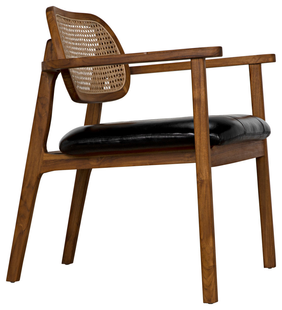 Tolka Chair, Teak With Leather Seat