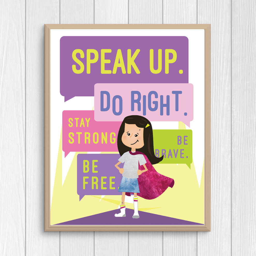 Speak Up Do Right, Supergirl Paper Print, 18"x24"