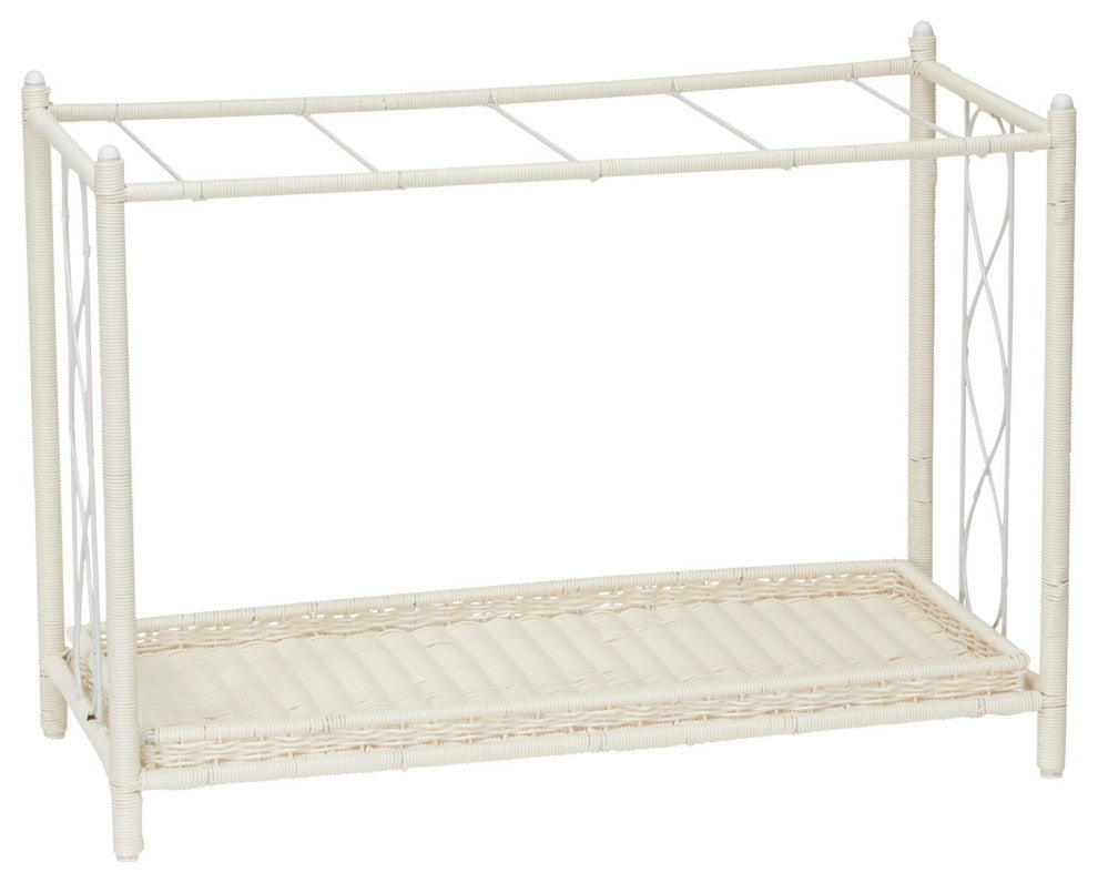 Raised Two Tier Plant Stand With Two Interchangeable Shelves