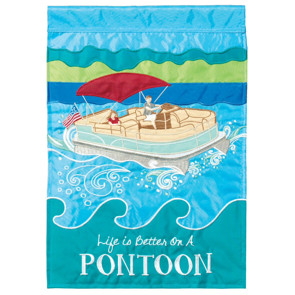 Flag Life Is Better On The Pontoon 13x18