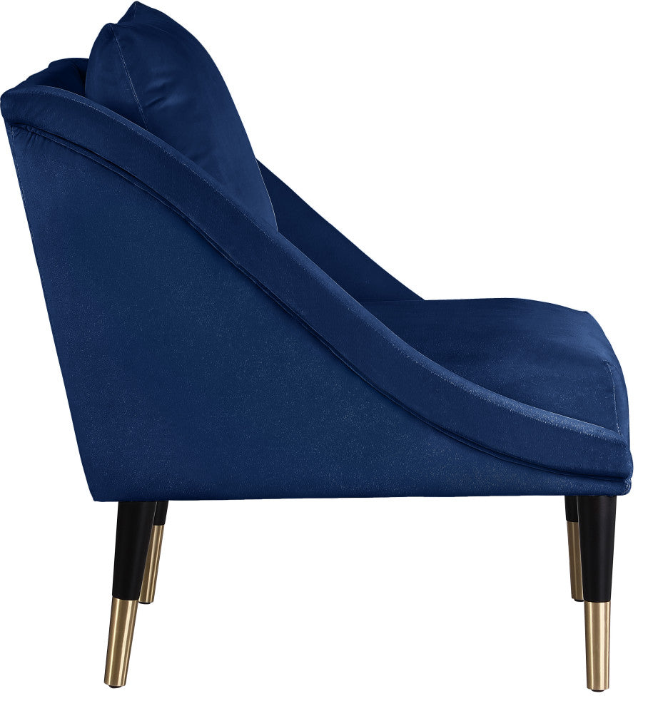 Elegante Velvet Upholstered Accent Chair, Navy