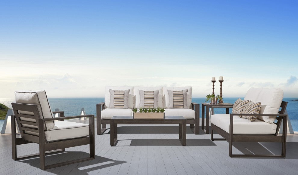 Tanglewood 5-Piece Patio Seating Group With Cushions, Canvas Canvas