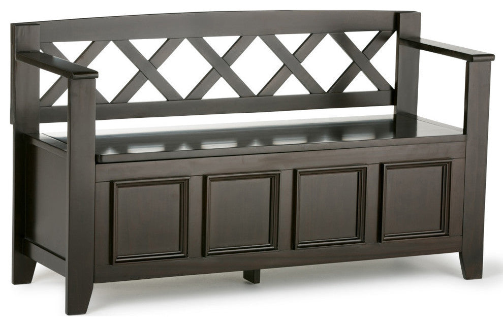 Amherst Entryway Storage Bench, Hickory Brown