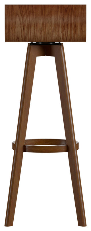 Tori, Mid-Century Modern Swivel Stool, Set of 2, Walnut, 29"