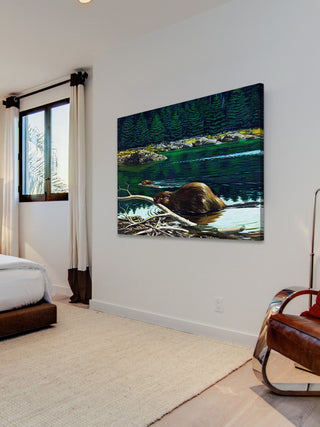 "Lowland Beaver" Painting Print on Wrapped Canvas