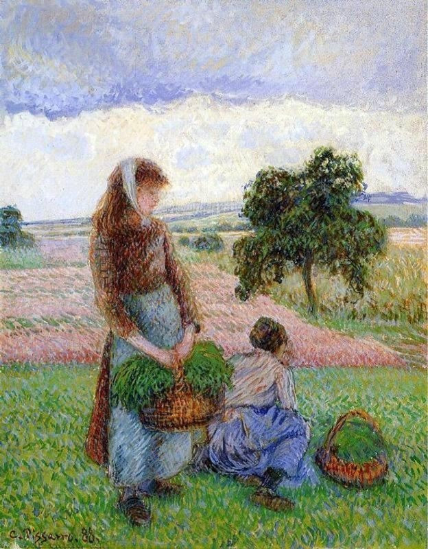 Camille Pissarro Peasant Woman Carrying a Basket Wall Decal Print