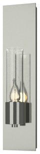 Pillar 1 Light Sconce, Sterling Finish, Seeded Clear Glass