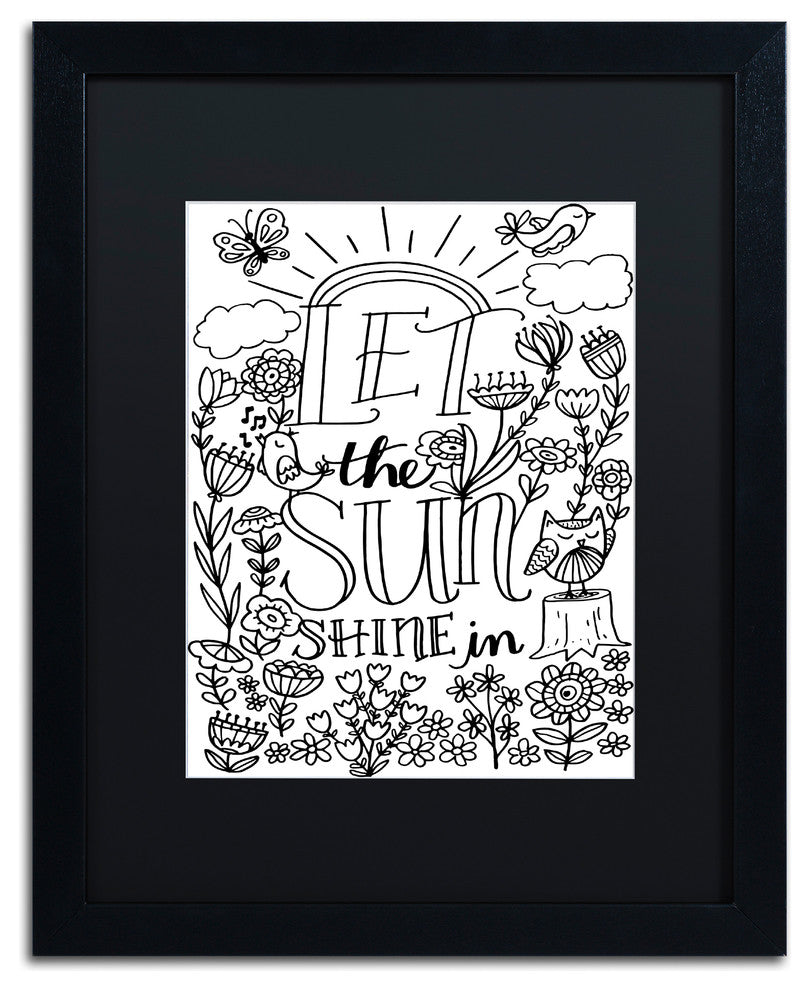 Elizabeth Caldwell 'Let The Sun Shine' Art, Black Frame, Black Mat, 16x20