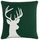 Surya Holiday HOLI-7261 18"x18" Pillow Kit, Dark Green/Ivory