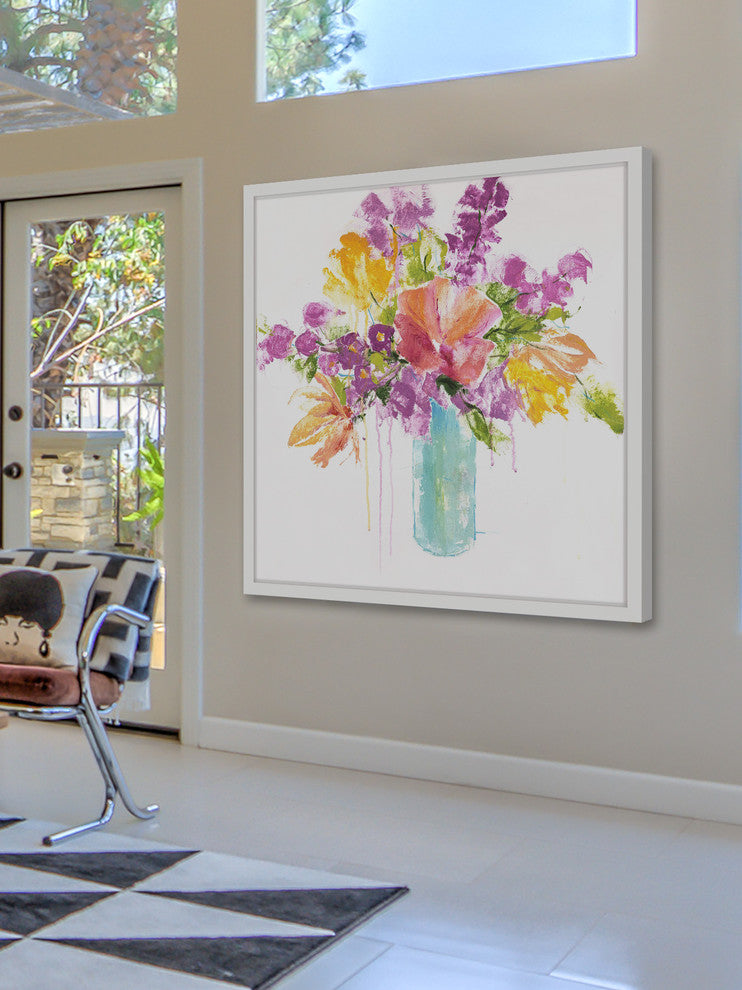 Marmont Hill, "Tropical Blooms" by Julie Joy Framed Painting Print, 24x24