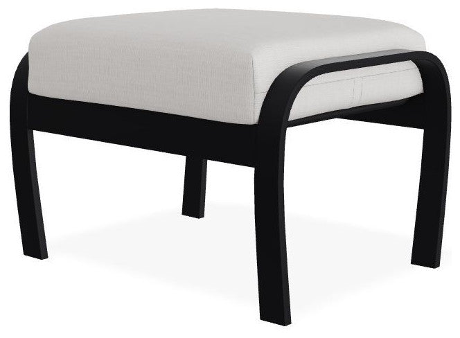 Belle Isle Cushion Outdoor Ottoman, Tabloid Cloud/Black