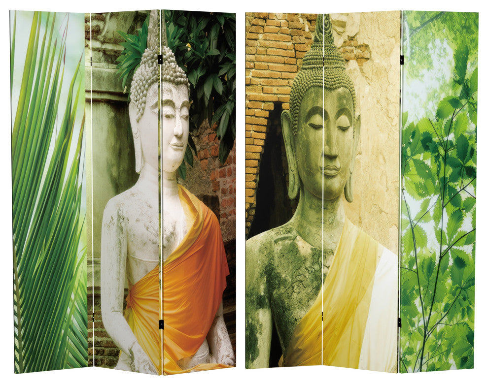 6' Tall Draped Buddha Double Sided Room Divider