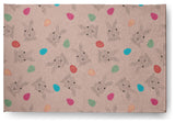Bunnies and Eggs Easter Chenille Rug, Sunwashed Red, 2'x3'