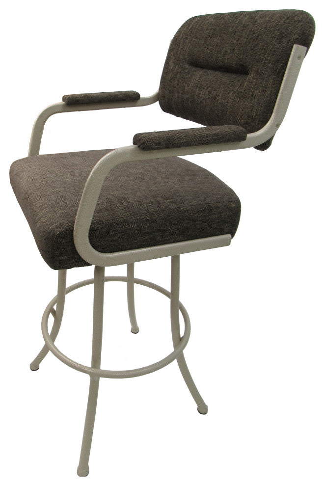 Swivel Counter Metal Bar Stool, Sanora Brown - Beige, 30"