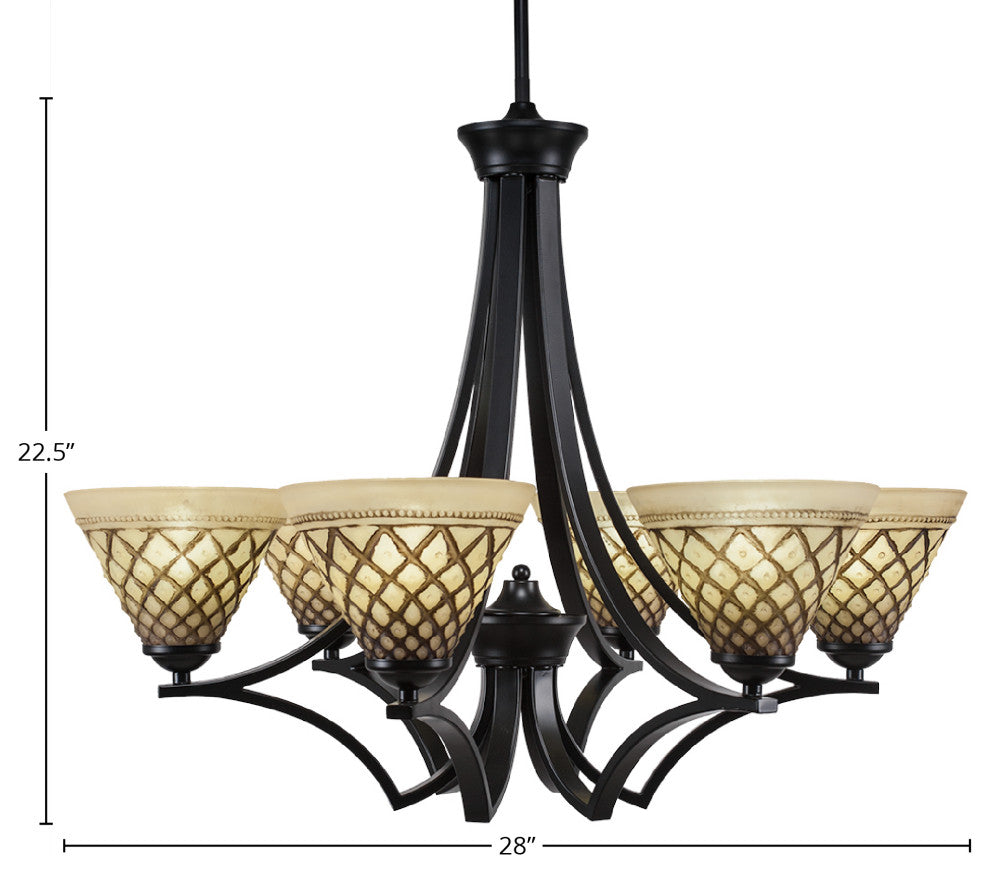 Chandeliers, 7" Chocolate Icing Glass