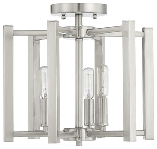 Benson 3-Light Satin Nickel Semi-Flush