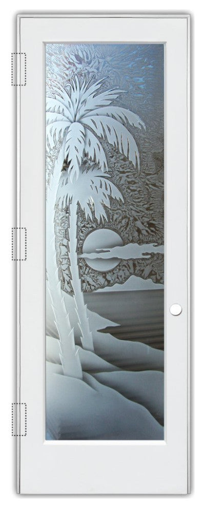 Interior Prehung Door or Interior Slab Door - Palm Sunset - Primed - 30" x...