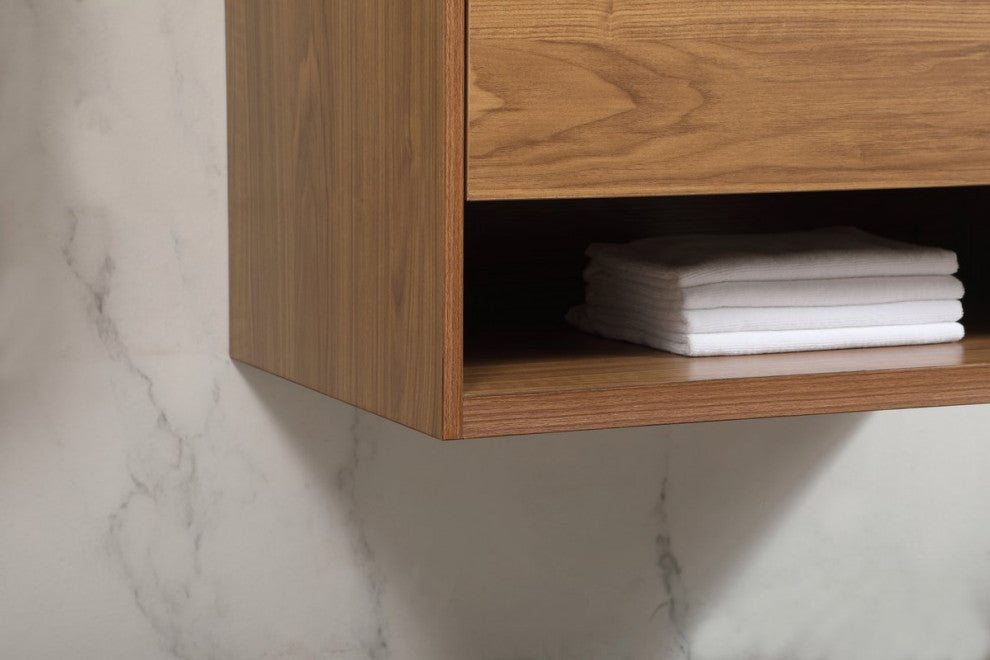 Rabi Single Bathroom Vanity, Walnut Brown, 24"