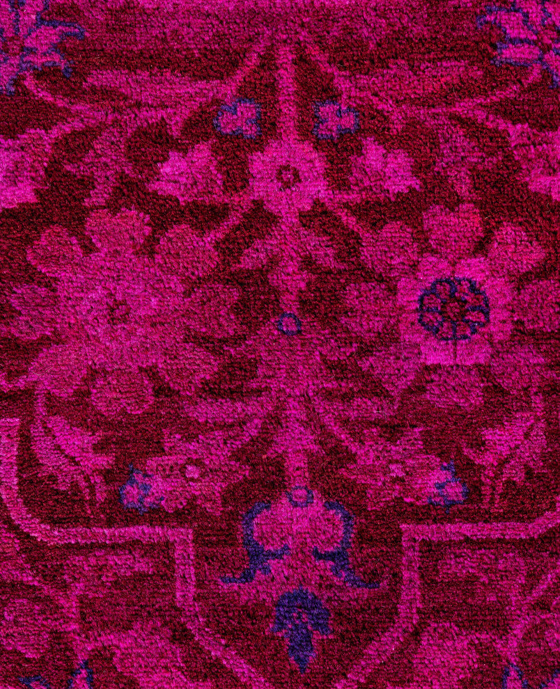 Overdyed One-of-a-Kind Hand-Knotted Area Rug Purple, 7' 10" x 8' 1"