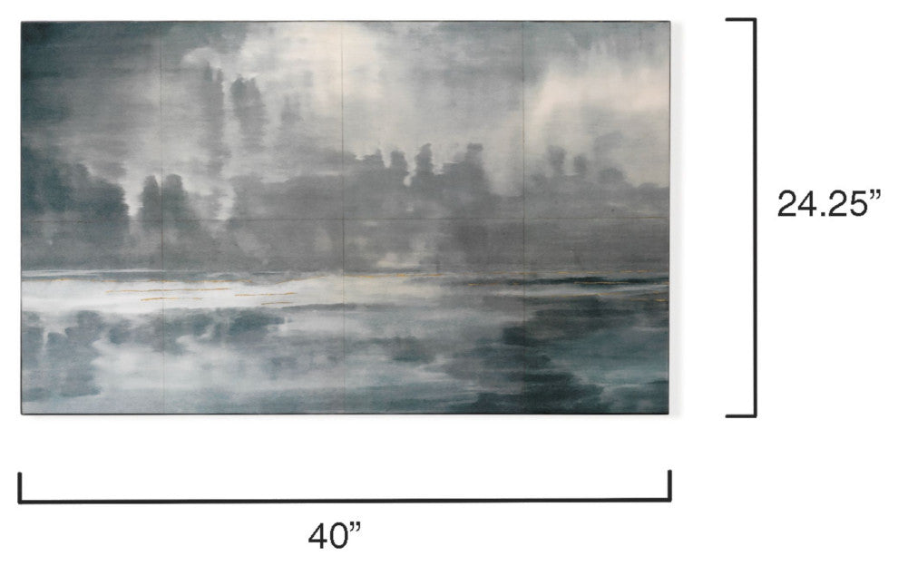 Cloudscape Wall Art, Navy and Slate Lacquer