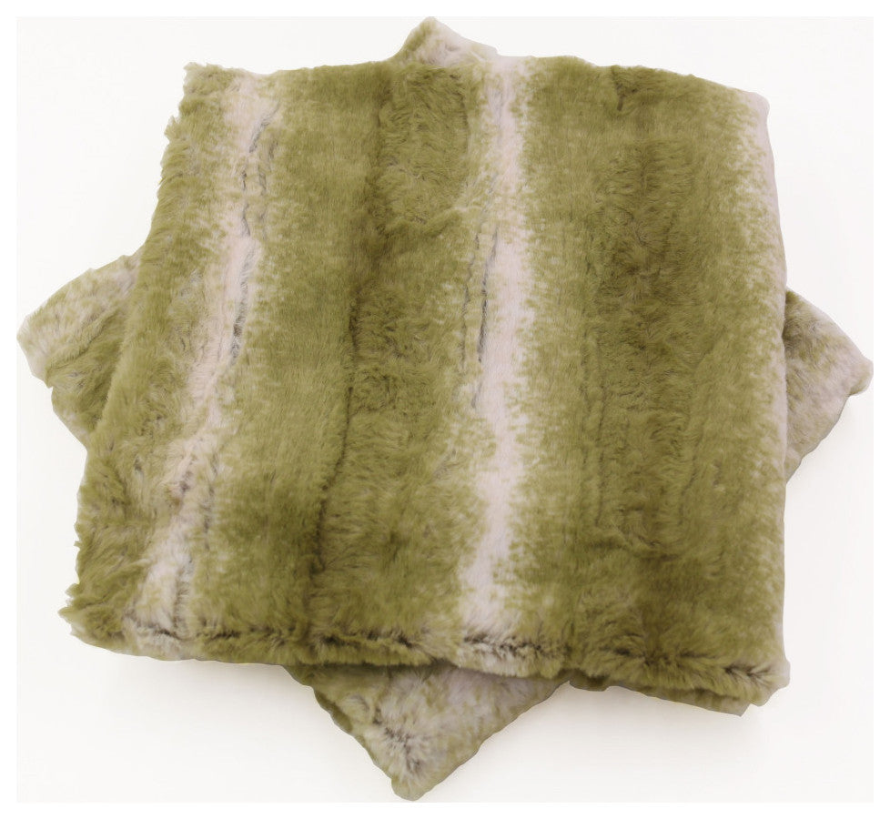 Brushed Stripe Faux Fur Pillow Shell Set