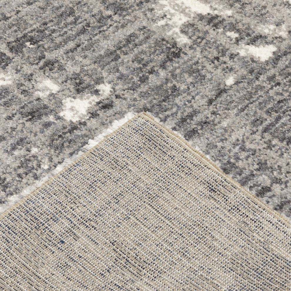 Ashton Distressed Shag Grey/Ivory Area Rug, 5.3X7.6