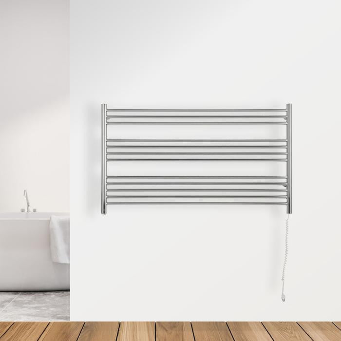 Amplia Dual 12-Bar Hardwired and Plug-in Towel Warmer, Chrome