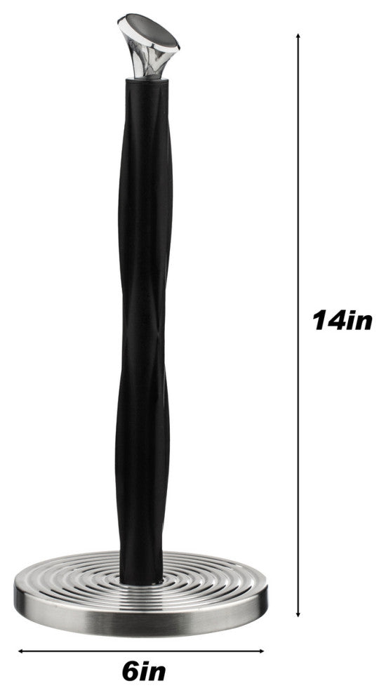 Jiallo Paper Towel Holder with Black Ridges, stylish knob