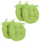 16" Solid Twill Round Tufted Chair Cushions, Set of 4, Mojito Lime
