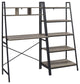 Modern 2-Piece Industrial Metal and Wood Desk and Bookshelf Set "“ Grey Wash
