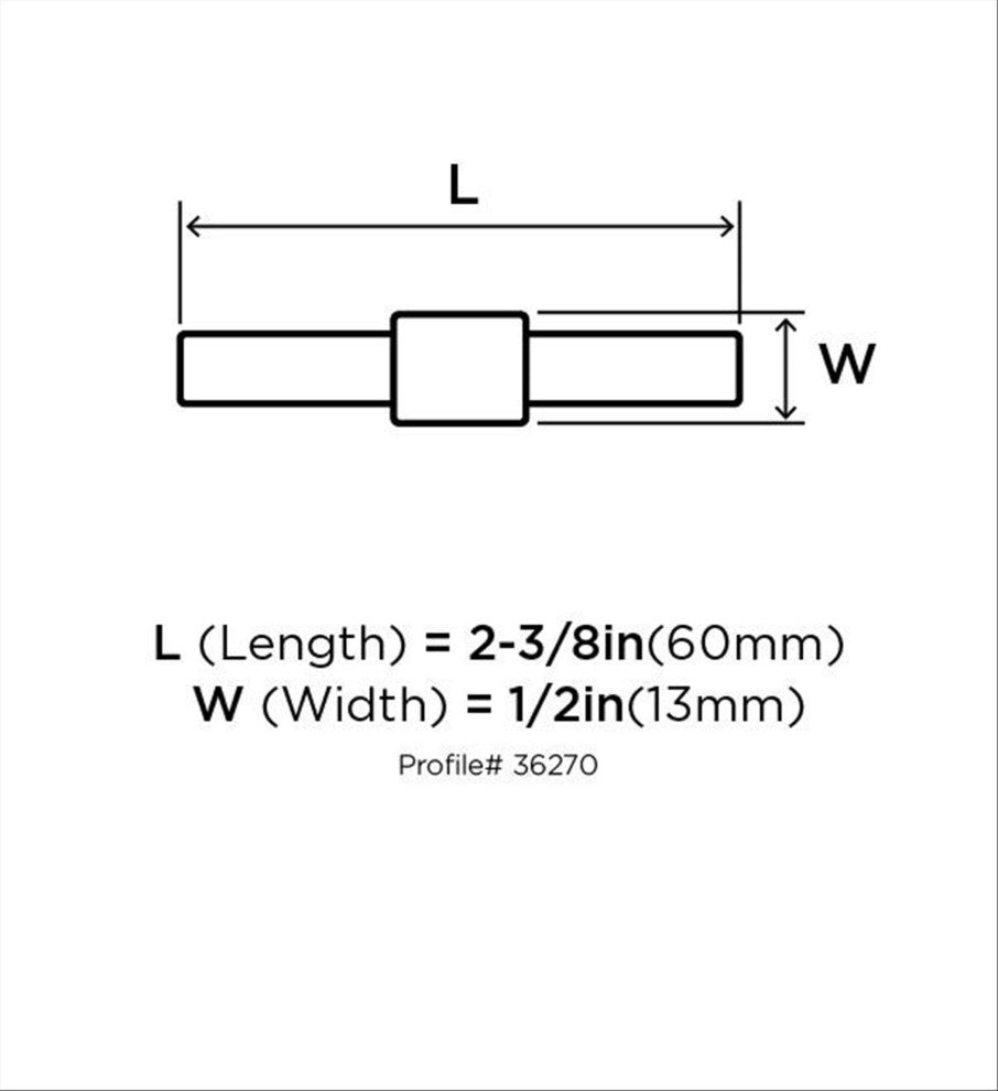 Mulino 2-3/8" Length Silver Champagne/Black Nickel Cabinet Knob
