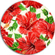 Seamless Hibiscus Flowers Pattern, Floral Disc Metal Wall Art, 38"
