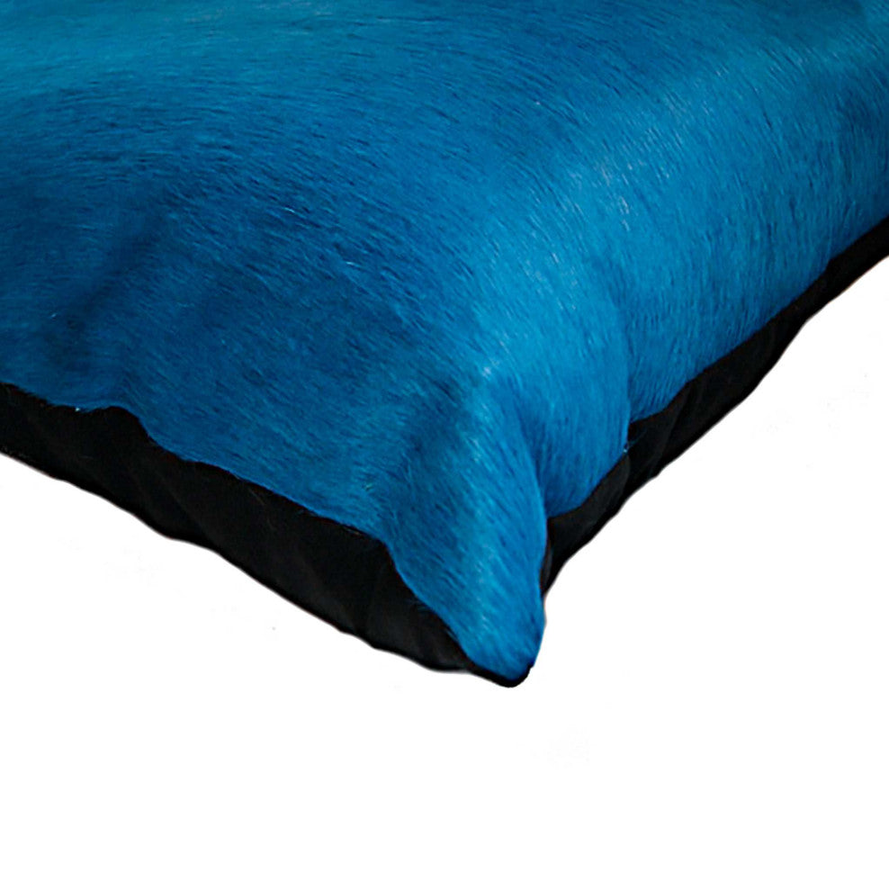 18"x18"x5" Blue Torino Kobe Cowhide Pillow