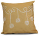 Decorative Holiday Pillow Geometric Print, Gold, 18"x18"