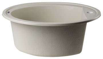 ALFI brand AB2020DI-B Biscuit 20" Drop-In Round Granite Kitchen Prep Sink