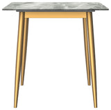 Zayle Dining Table with Rectangular Tabletop in Steel, Light Grey, 71" Wide