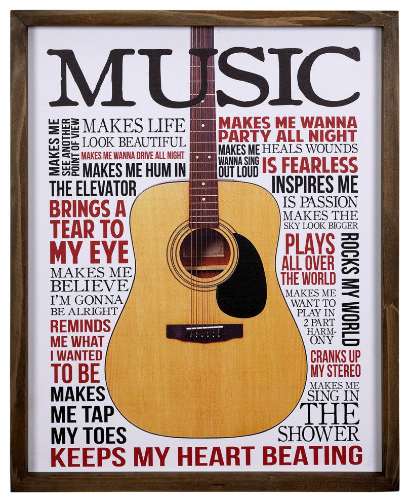 Contemporary Acoustic Guitar Framed Wall Art