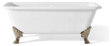 Cheviot Products Spencer Cast Iron Bathtub, White, Polished Nickel