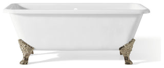 Cheviot Products Spencer Cast Iron Bathtub, White, Polished Nickel
