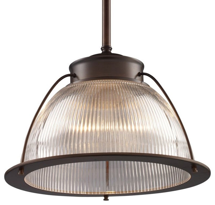 Halophane 1-Light Pendant, Aged Bronze
