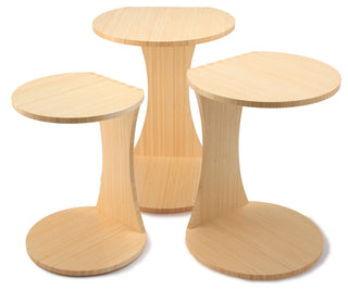 Double O Nesting Tables, Set of 3, Natural