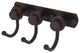 Mercury 3 Position Multi Hook with Twisted Accent, Venetian Bronze