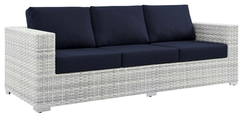 Convene Outdoor Patio Sofa Light Gray Navy