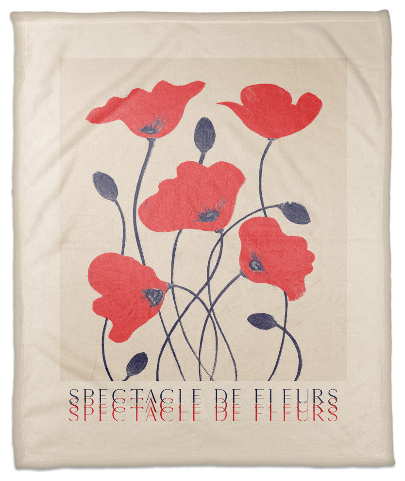 Spectacle De Fleurs 50x60 Coral Fleece Blanket