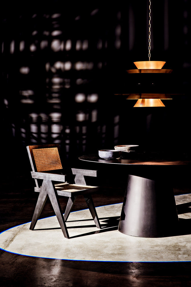 NOIR Furniture - Vesuvius Dining Table, Black Metal - GTAB556MTB